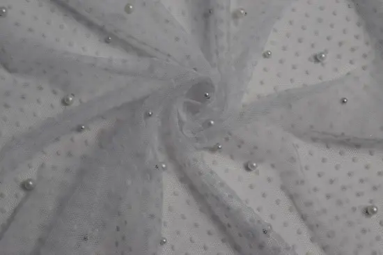 White Mesh Fabric With Lulu And Flocking a3