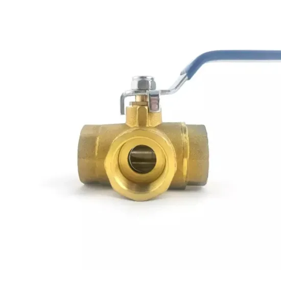 OEM Lever Handle 1/2"-2" NPT Female Full Port 400WOG 1/4 3-Way (L-Port) Forged Brass Ball Valve