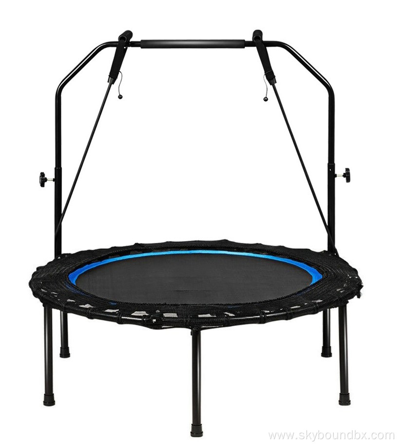 Folding Fitness Trampoline Height Adjustable Safety Handrail