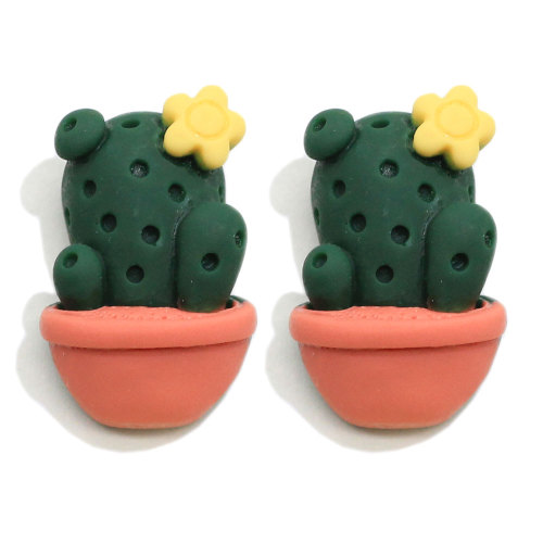 Flatback Cactus miniaturowy żywiczny ornament do kolczyków Kawaii Slime Decoration