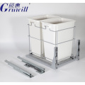 White kitchen trash can carrying damping track