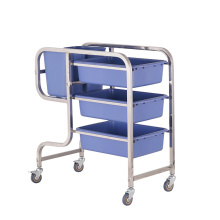 Restaurant Cleaning Trolley 3 Tier Smoothly Service Cart