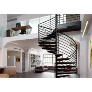Steel-wood Overall Interior Spiral Stairs