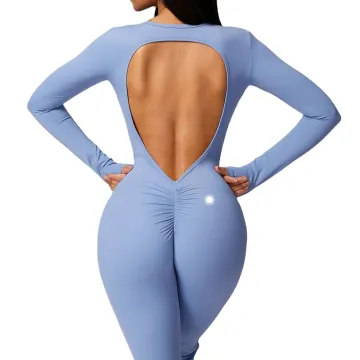 Wholesale Full-Length V-Shaped Hip Jumpsuit for Women's Fitness Yoga Pilates