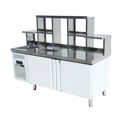 Custom Milk Tea Counter Bubble Tea Equipment Refrigerators
