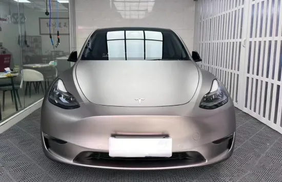 PET liner satin metallic grey car body chrome wrap vinyl film