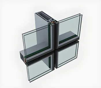 Hidden Frame Glass Curtain Wall Aluminum Extrusion