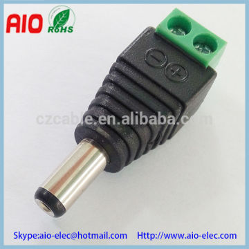Easy wire 5.5*2.1,5.5*2.5mm DC male plug connector with screw terminals for CCTV cameras and led