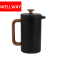 Double Wall French Press Pot with Wooden Handle