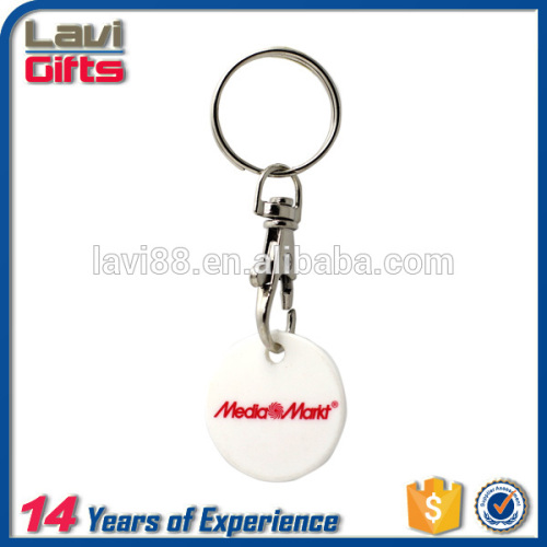 Factory directly trolley coin key rings plastic