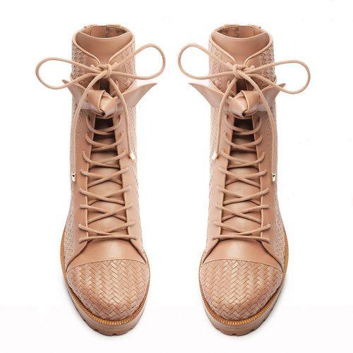 Stylish Casual Boots Featuring Knit Bow Roman Detail