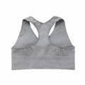 Camisola deportiva gris sin costuras para mujeres