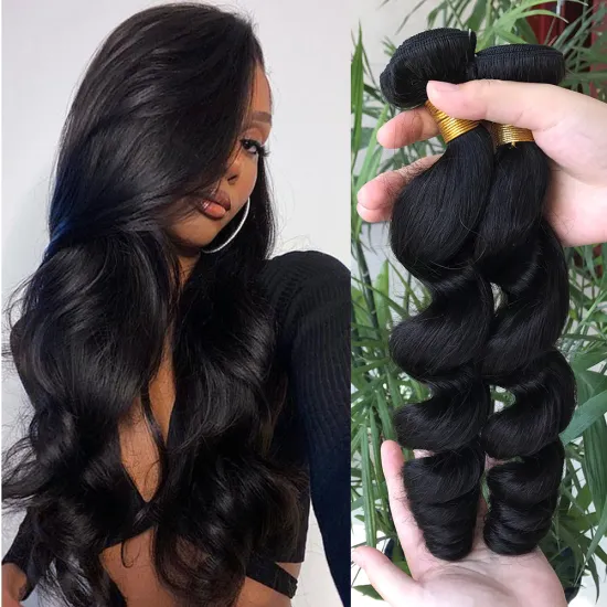 Best selling unprocessed Peruvian human hair extension bundle