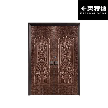 Elegant Carved Armored Entry Door With Enhanced Protection