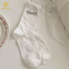 한국 버전 버블 구강 실버 리본 바비 중간 튜브 파일 양말