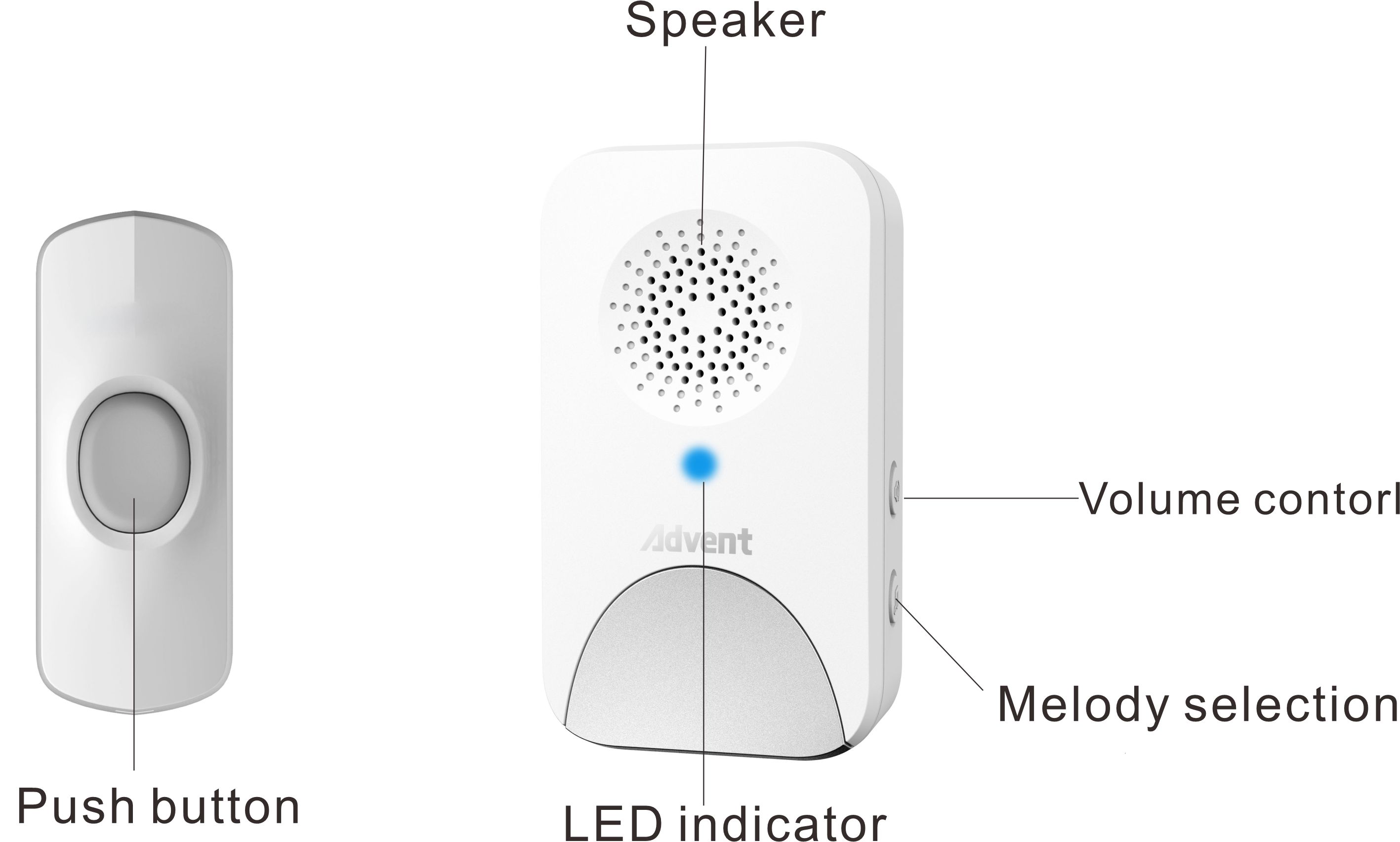 X-W1907,Battery wireless doorbell
