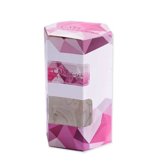 Hexagon Cookie Backery Paper Packaging Boxes with Window
