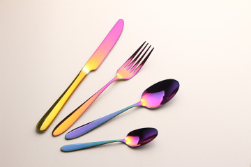 new model rainbow stainless steel flatware set