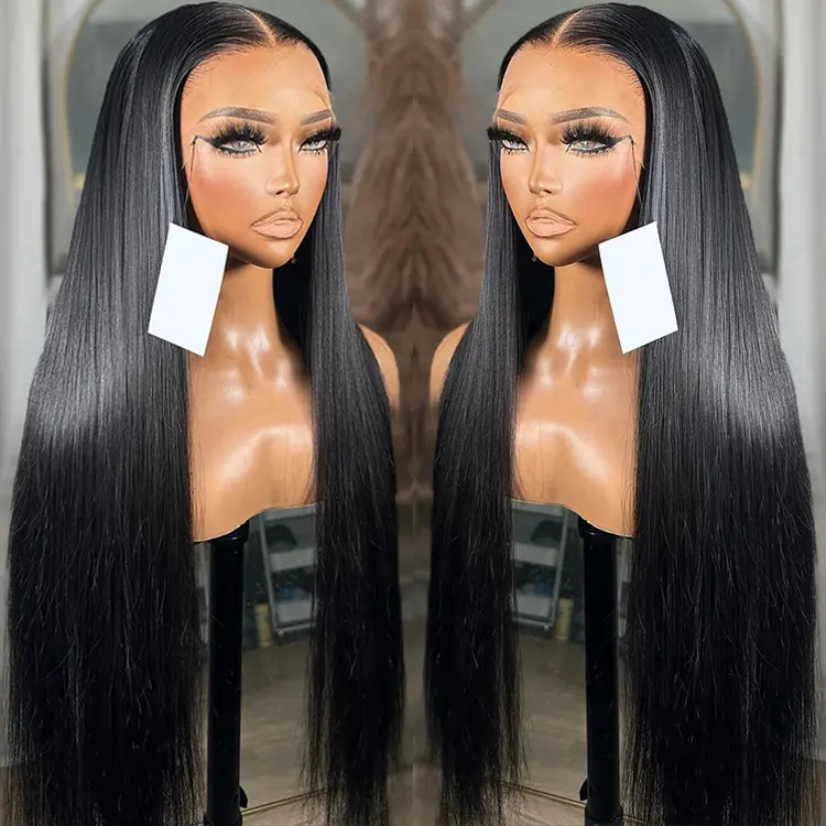 Jet Black Hd Lace Wig WIG 5X5 4X4 13X4 13X4 13X7 HD Lace Brazin