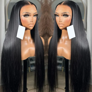 Jet Black HD Lace Closure Wig 5x5 4x4 13x4 13x6 7x7 HD δαντέλα μετωπική βραζιλιάνικη παρθένο ανθρώπινα μαλλιά περούκες για μαύρες γυναίκες