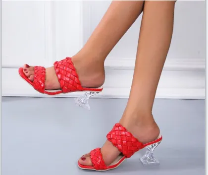 large size thick heel women's fashion sandals