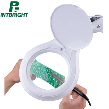 5 Diopter Dimmable LED Magnifying Floor Lamp with 5-Wheel Rolling Base