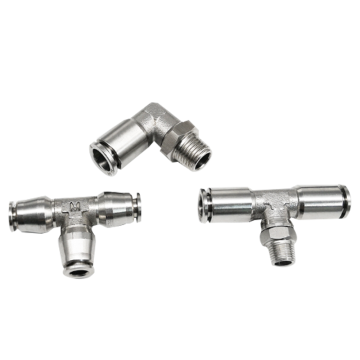 Stainless Steel Push-in Fitting T Type Tee Connector for Pneumatic Components