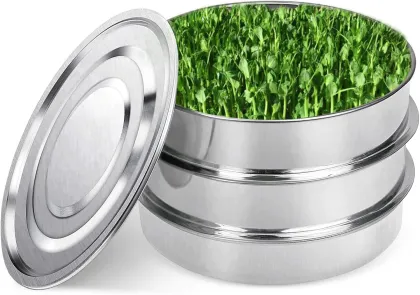 8.3 Inch Kitchen Stainless Steel Sprouting Tray for Organic Broccoli Bean Sprouts