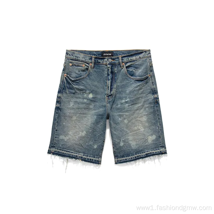 OEM Vintage Washed Distressed Jean Shorts Men