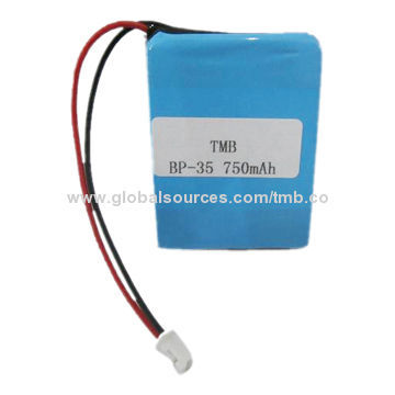 Lithium-ion battery, 3.7V voltage, 750mAh with OEM and ODM orders welcomed