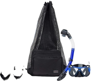 Black Multipurpose Beach Tote Bag with Zipper and Pockets