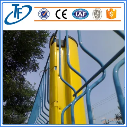 Beautiful yellow peach shaped post panel fencetiful