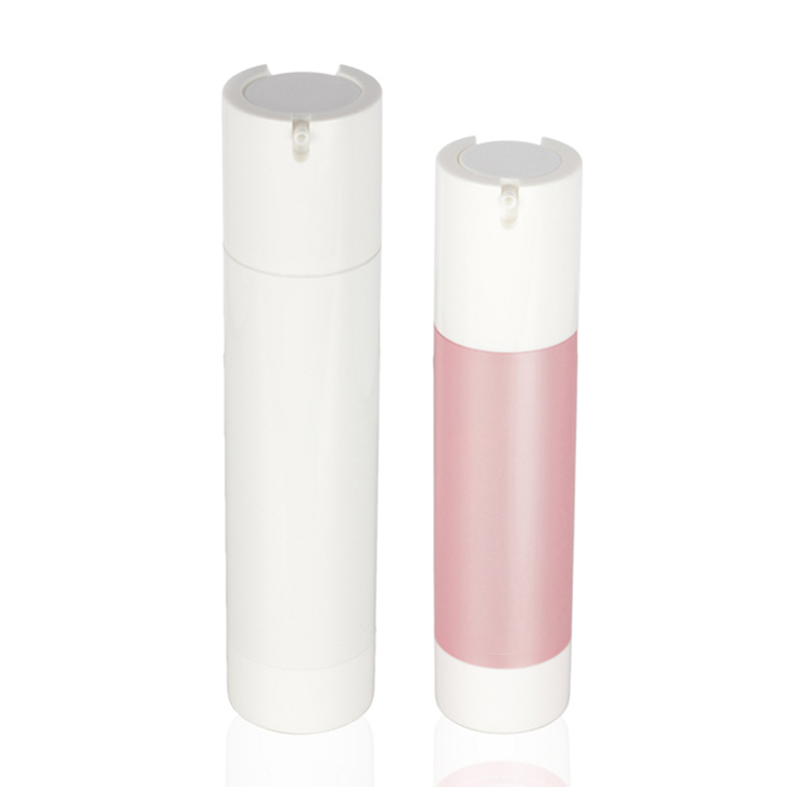 Paquete cosmético vacío de la mejor calidad 15 ml 30 ml de color rosa como botella de dispensador de bomba sin aire sin aire de loción