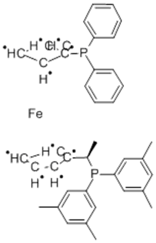 Name: Ferrocene,1-[(1R)-1-[bis(3,5-dimethylphenyl)phosphino]ethyl]-2-(diphenylphosphino)-,( 57275177,2R)- CAS 184095-69-0