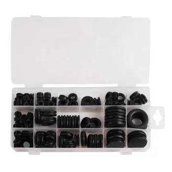Viktec 125pcs Rubber Grommet Assortment Kit for Wires and Cables