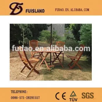 4-seat teak outdoor folding garden furniture