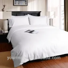 Cheap polycotton white plain hotel bed sheet set/bed linen