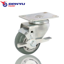 Flat Plate with Side Brake Caster Wheel Mute