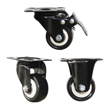 Bola Ganda Kelas Profesional Roda PU Caster Wheels Untuk Lemari Lemari, Lemari Alat &amp; Lainnya - Tersedia dalam ukuran 1.5 ", 2", dan 2.5 "