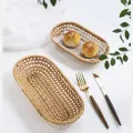 Cesto portaoggetti in rattan intrecciato a mano per frutta e snack