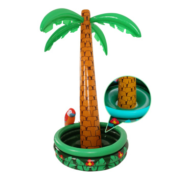 Inflatable Palm Tree Pool Cooler Drink Holders Set