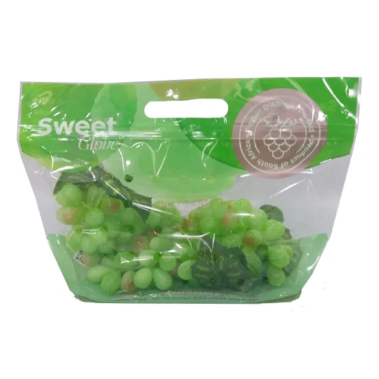 Custom Printed Plastic Stand up Pouch With Zipper for Fresh Fruits And Vegetables Packaging Vented Zipped Pouch Grape Bagsh