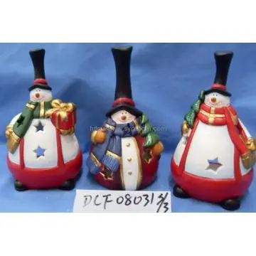 Ceramic Christmas Red  Santa Claus Ceramic Snowman