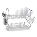 2 tier kitchen dish rack with S shape