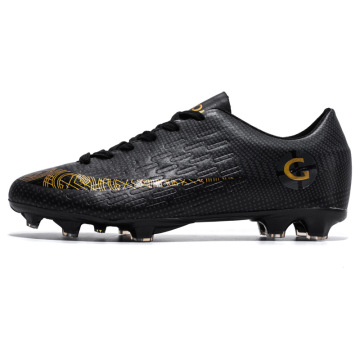 Black Futsal Football Shoes for Men - FG Boots Kids Soccer Shoes