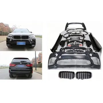 BMW X5 F15 2013-2018 Car Bumpers Body Kit with Front Bumper Grilles and Rear Bumper Tail Pipes for X5M Upgrade