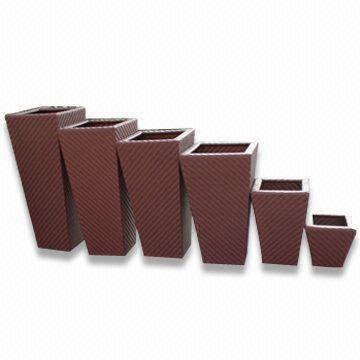 Rattan Flower Pots with Aluminum Frame, Measures 45 x 45 x 100mm