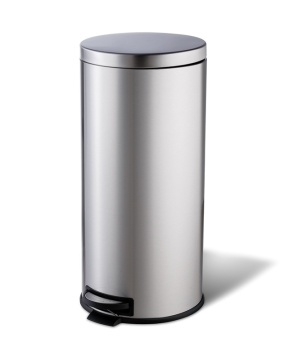 30L Stainless Steel Pedal Dustbin for Shopping Mall and Office