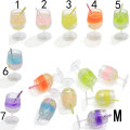 100pcs Glass Straw Fruit Tea Drink Cup Resin Cabochon For Dollhouse Kitchen Earring Charms Toys  Fairy Garden Figurines DIY