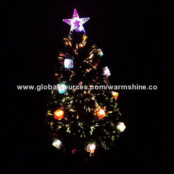 LED Lights Fiber-optic Christmas Tree for Indoor and Outdoor Use, Golden Base